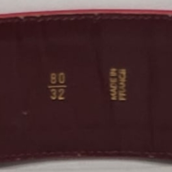 GIVENCHY Red Leather Gold Studded Belt 80/ 32 Made in France - Picture 7 of 9